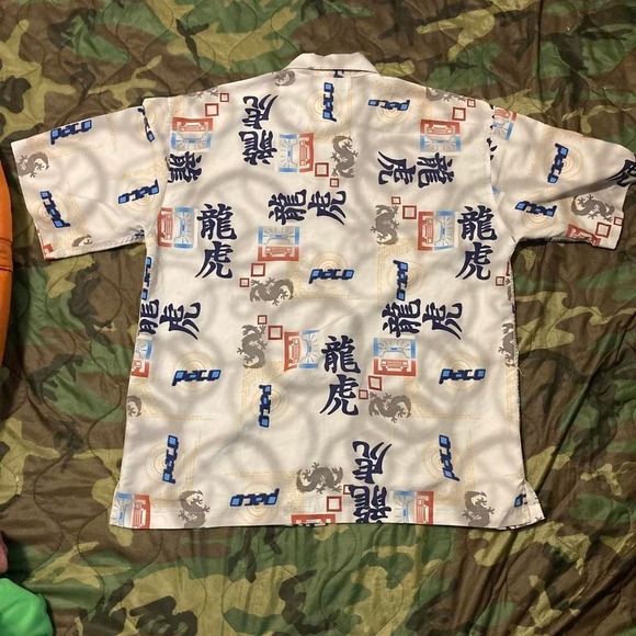 Y2K Paco Jeans‎ button down AOP club shirt size L - Picture 8 of 8